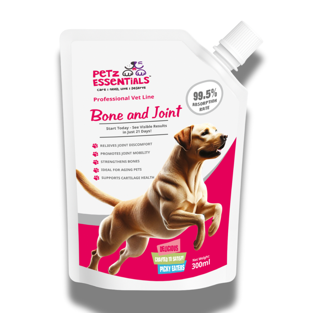 Petz Essentials Bone and Joint Support for Dogs | Glucosamine, Chondroitin, MSM & Green Lipped Mussel | Joint Health & Mobility Booster | Vet-Formulated Liquid Supplement – 300ml