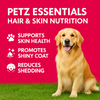 Petz Essentials Hair and Skin Nutrition for Dogs – 300ml | Omega 3, Biotin & Zinc Enriched Supplement for Healthy Skin & Shiny Coat | Vet Approved, Tasty & Easy to Feed