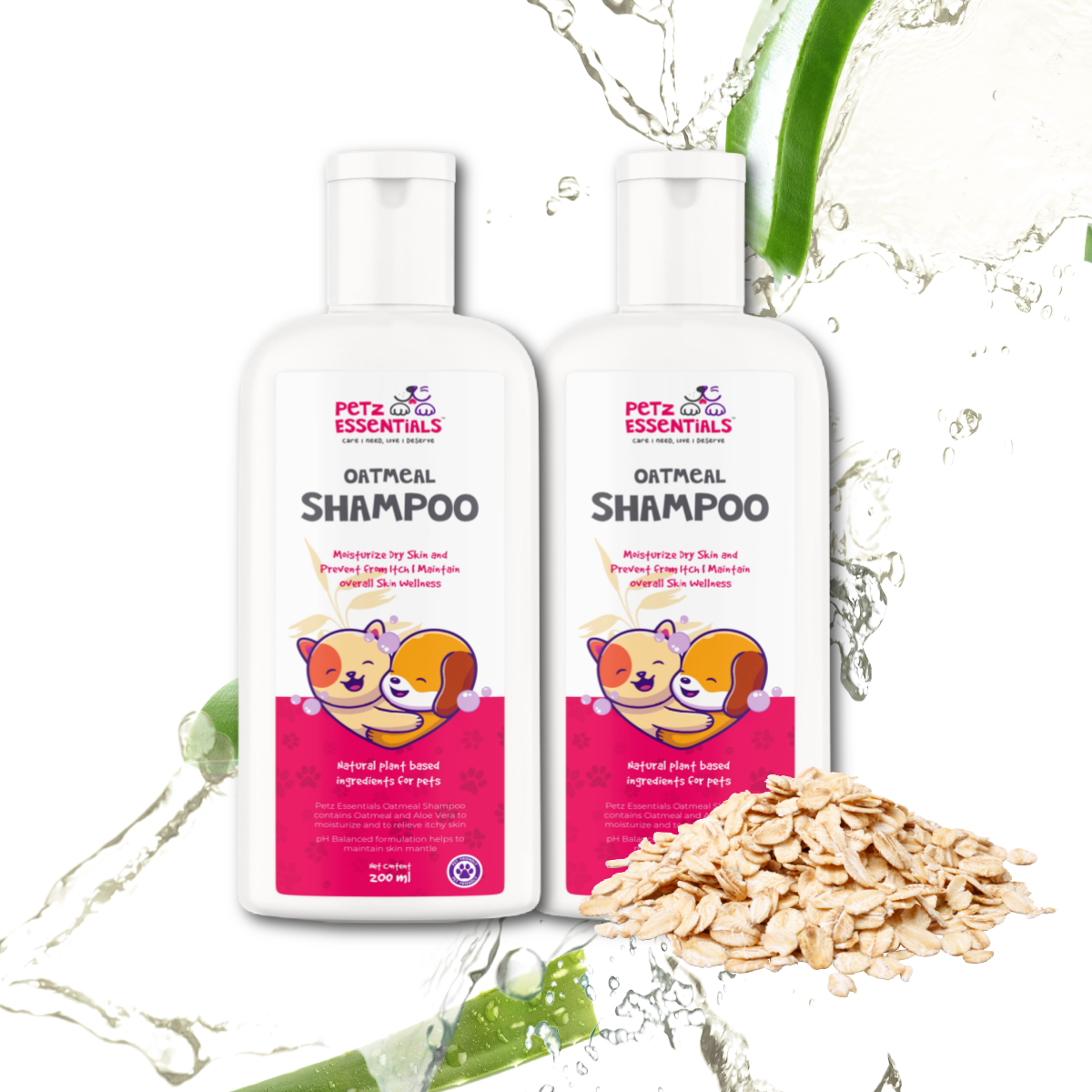 Petz Essentials Oatmeal Shampoo (Pack of 2)